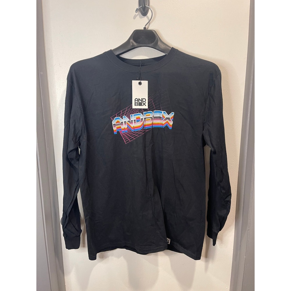 And Box Black Long Sleeve Shirt w/‎ Graphic NWT